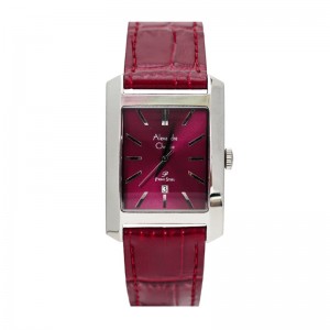 Alexandre Christie AC 1022 Silver Maroon Leather Lady MDLSSPU